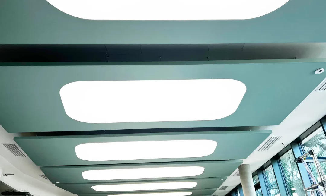 suspended and backlit acoustic frames