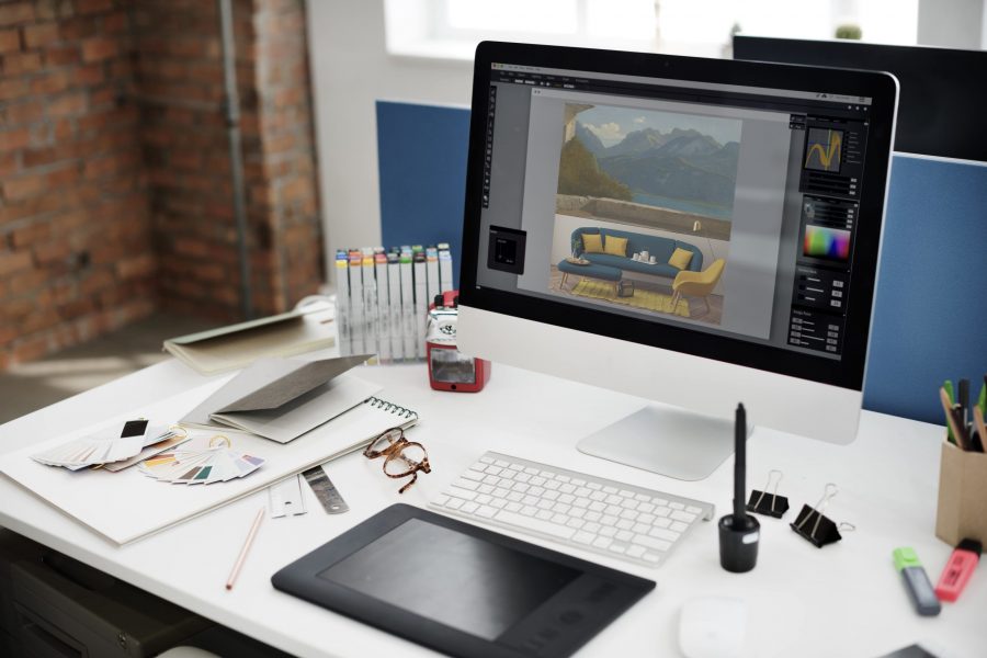 photo des outils du studio graphique